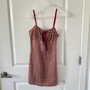 Red plaid picnic summer dress